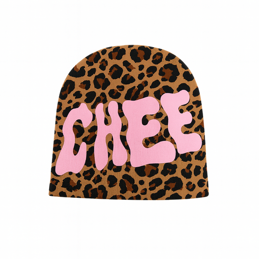 Chee Beanie - Leopard/Pink